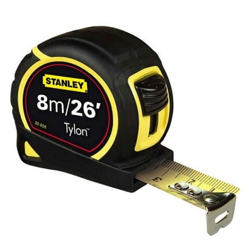 SKI - สกี จำหน่ายสินค้าหลากหลาย และคุณภาพดี | STANLEY #30-656 ตลับเมตร (Tape Rules) พลาสติกสีดำ-เหลือง 8 ม. (PBT)